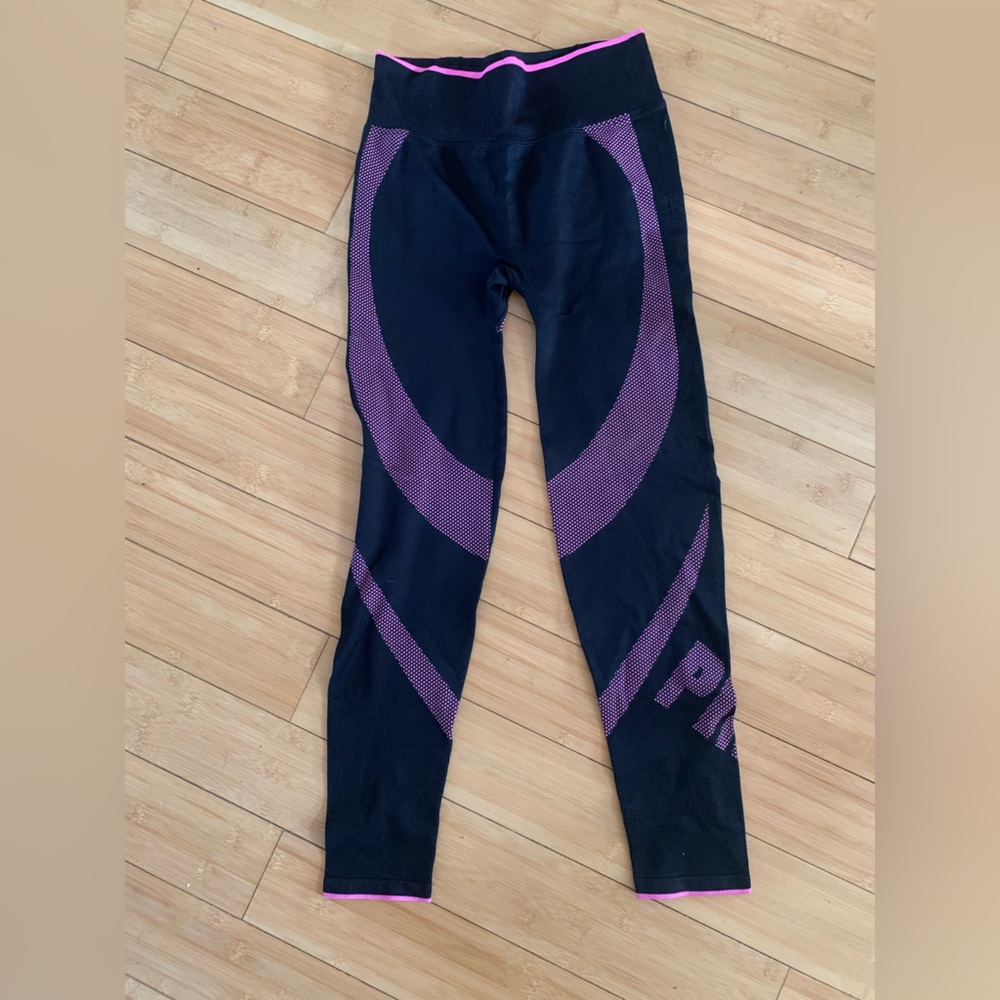 2 pairs size medium PINK Victoria’s  Secret workout leggings